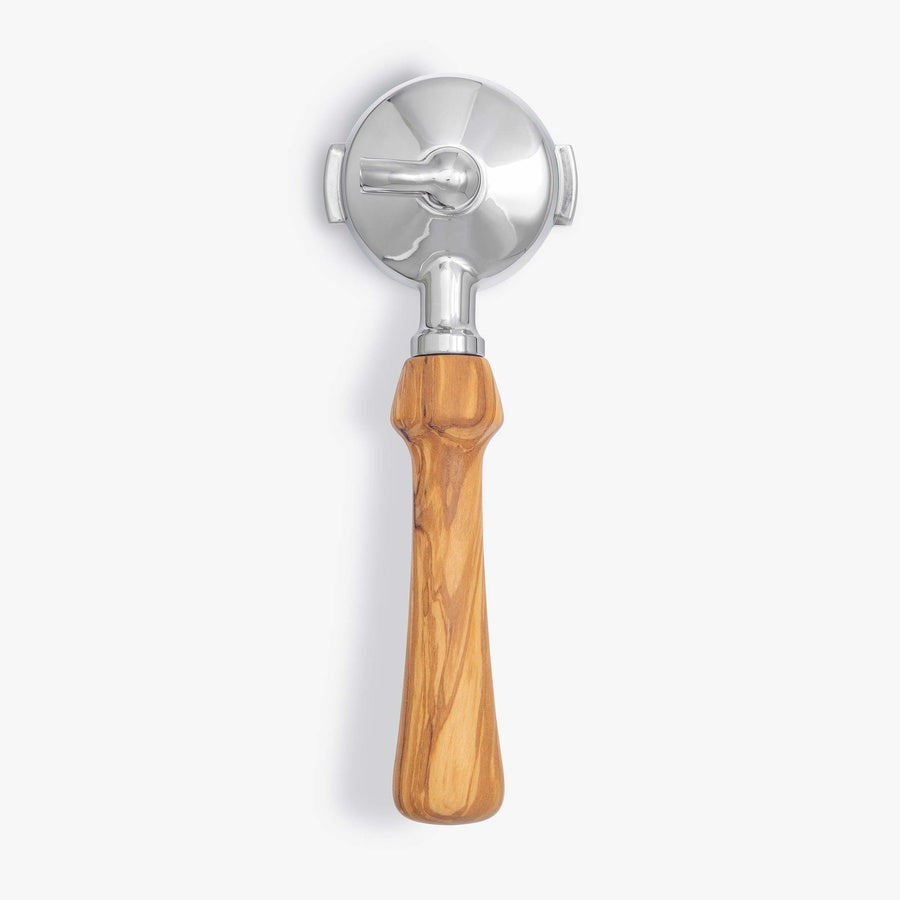Wiedemann Siebträger 1er Auslauf with refined olive wood handle for Rocket machines, 58mm.