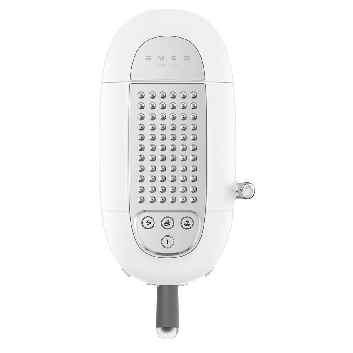 White Smeg Espressomaschine ECF02WHEU with elegant Italian design and intuitive controls.