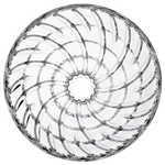 Hario V60 Glass Coffee Dripper 03 - Black, top view showing spiral design.