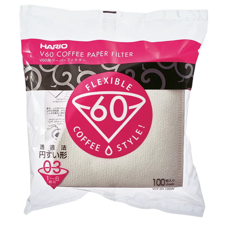 Hario V60 Papierfilter Größe 03, 100 Stück, für unverfälschtes Kaffeearoma.
