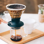 Hario V60 Immersion Dripper Switch Server Set 02 with coffee dripping process.