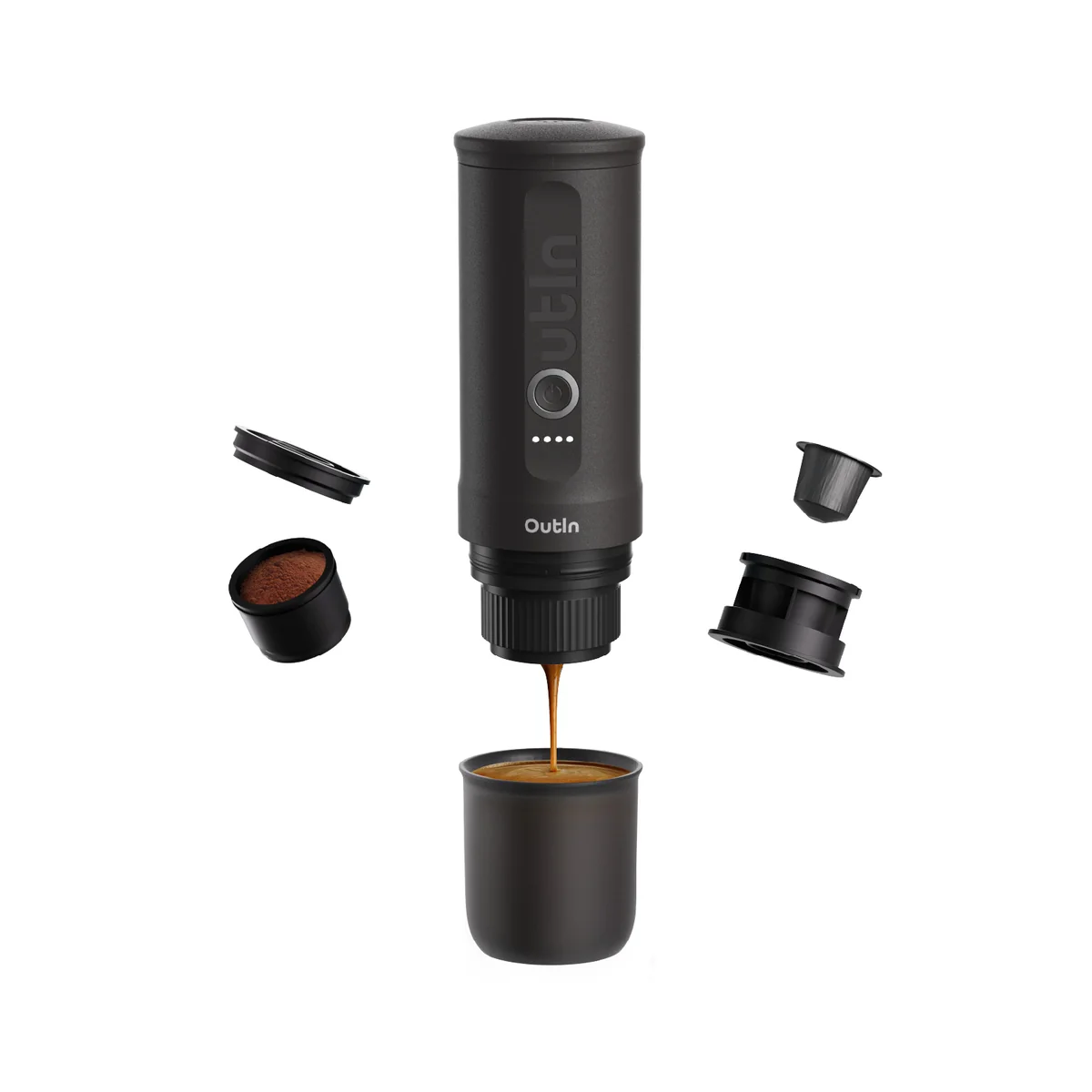 Support à Café Pliable Outin - Compatible Mino Et Nano, En Aluminium, Avec Mousqueton, Pour Camping Et Voyage