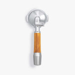 Wiedemann Siebträger Elegant 58mm with olive wood handle and chrome-plated brass head, compatible with E61 machines.