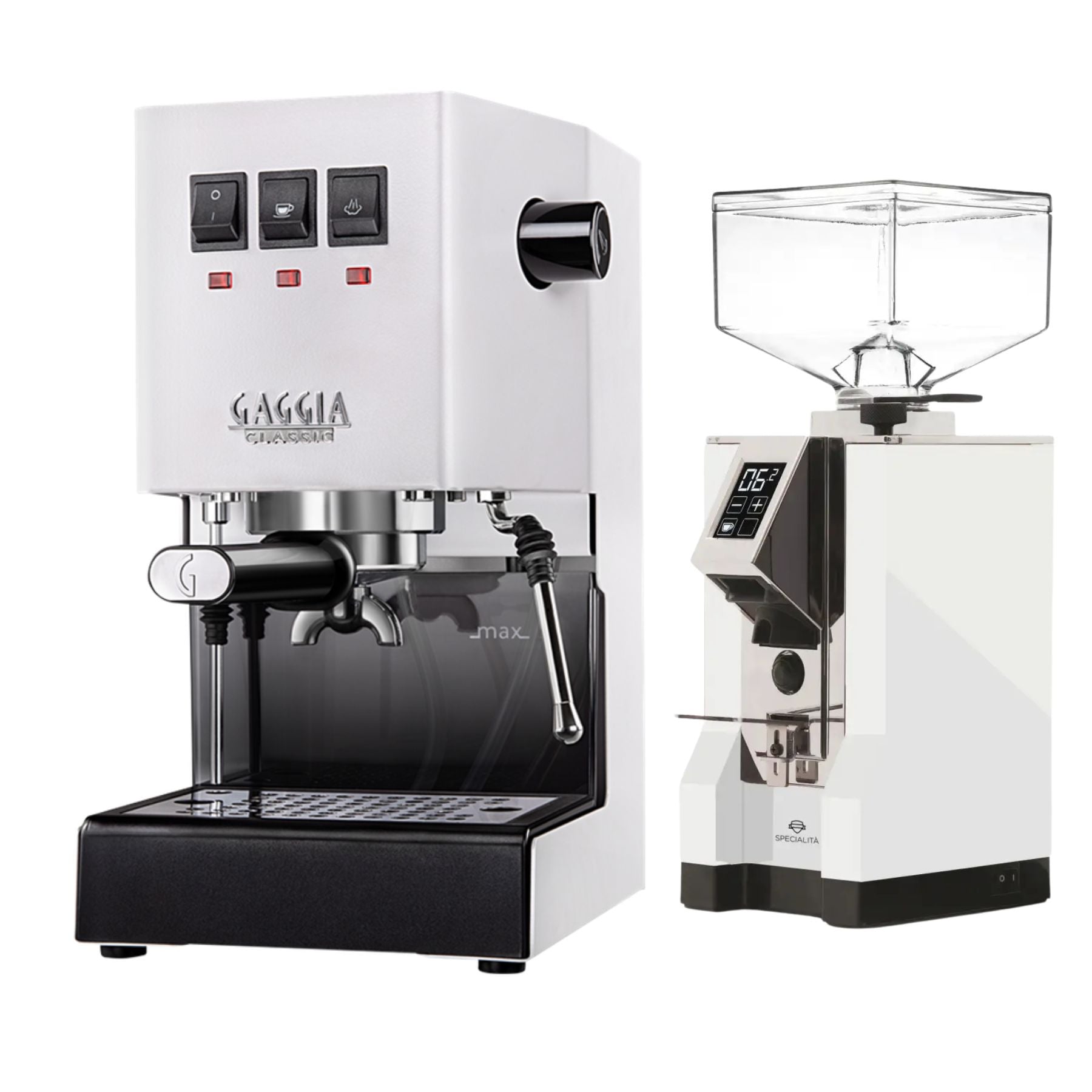 Bundle Gaggia EVO Pro E24 Weiß mit Eureka Specialita Weiß