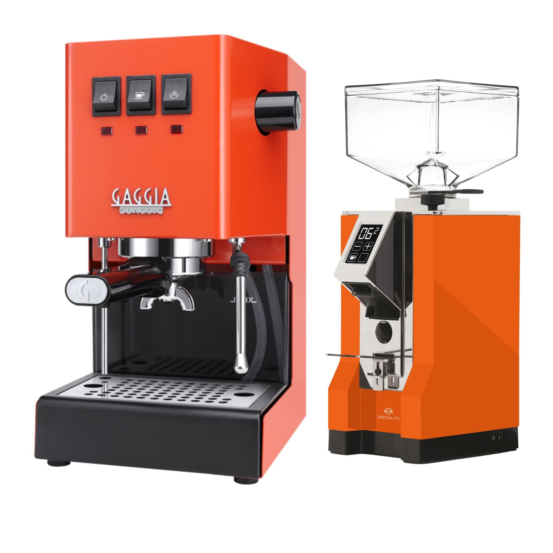 Bundle Gaggia EVO Pro E24 Orange mit Eureka Specialita Orange