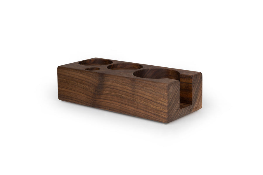 Bar.ista22 Tamper Station in Walnut Wood - Practical Holder for 58 mm Portafilter Tamper and Coffee Distributor 3-in-1 Tamping Station Coffee Station in Walnut for 58 mm Porta Filter Distributor Bar.ista22 Tamper Station in Walnut Wood - Practical Holder for 58 mm Portafilter Tamper and Coffee Distributor 3-in-1 Tamping Station Coffee Station in Walnut for 58 mm Porta Filter Distributor